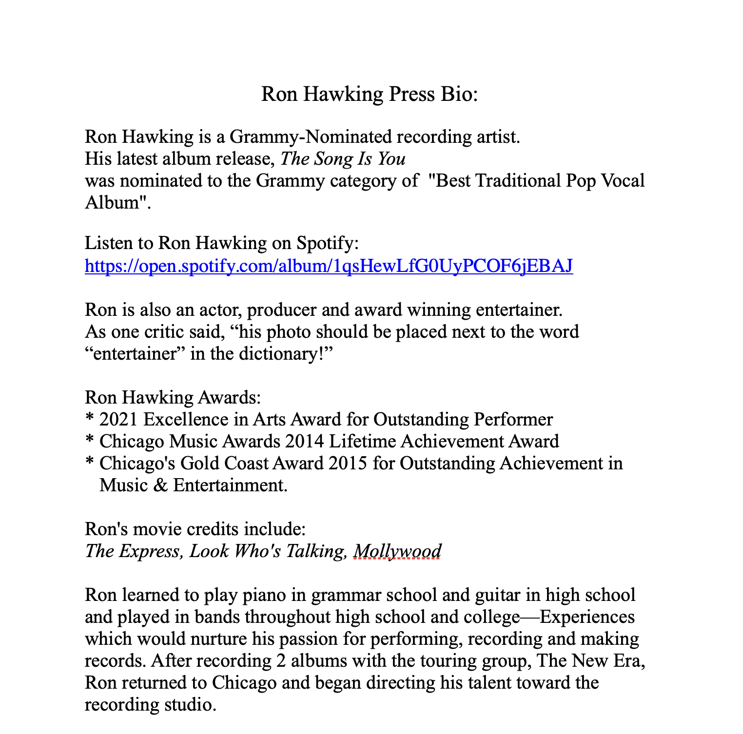 Ron Hawking :: Bio